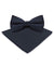 Vittorio Farina Men's Satin Bow Tie & Pocket Square in Gift Box - basic - bow - tie - hanky - navy - Classy Cufflinks
