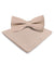 Vittorio Farina Men's Satin Bow Tie & Pocket Square in Gift Box - basic - bow - tie - hanky - taupe - Classy Cufflinks