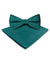 Vittorio Farina Men's Satin Bow Tie & Pocket Square in Gift Box - basic - bow - tie - hanky - teal - Classy Cufflinks