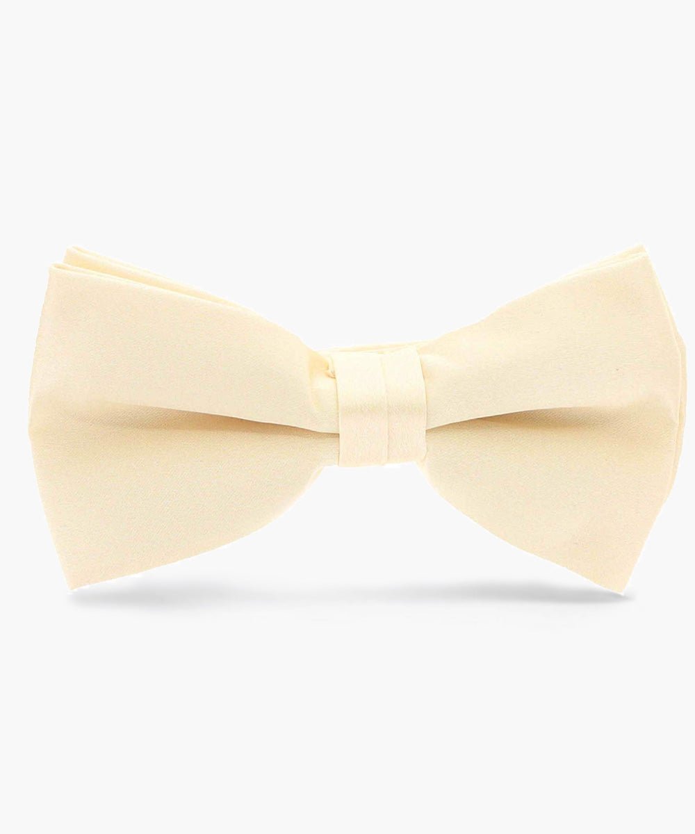 Vittorio Farina Men's Satin Bow Tie in Gift Box - basic - bow - tie - ivory - Classy Cufflinks