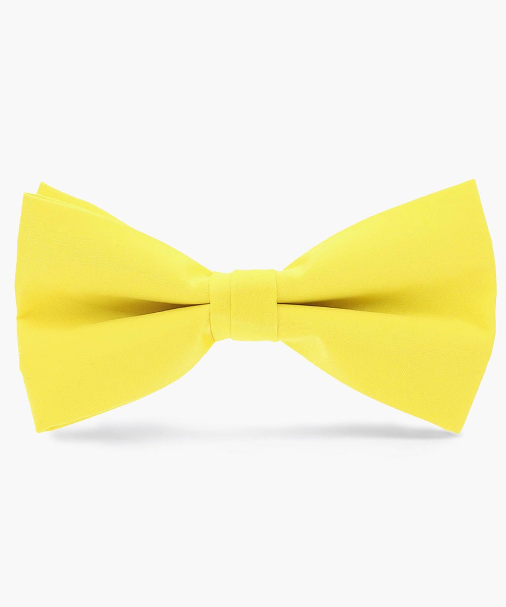 Vittorio Farina Men's Satin Bow Tie in Gift Box - basic - bow - tie - lemon - Classy Cufflinks