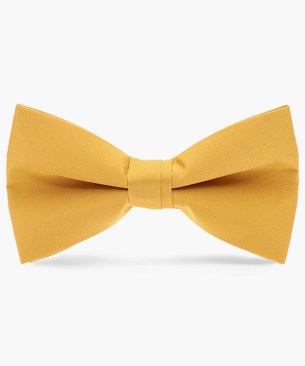 Vittorio Farina Men's Satin Bow Tie in Gift Box - basic - bow - tie - mustard - Classy Cufflinks