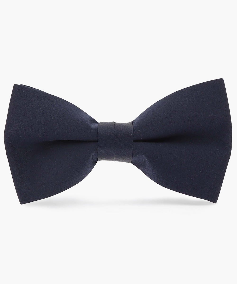 Vittorio Farina Men's Satin Bow Tie in Gift Box - basic - bow - tie - navy - Classy Cufflinks