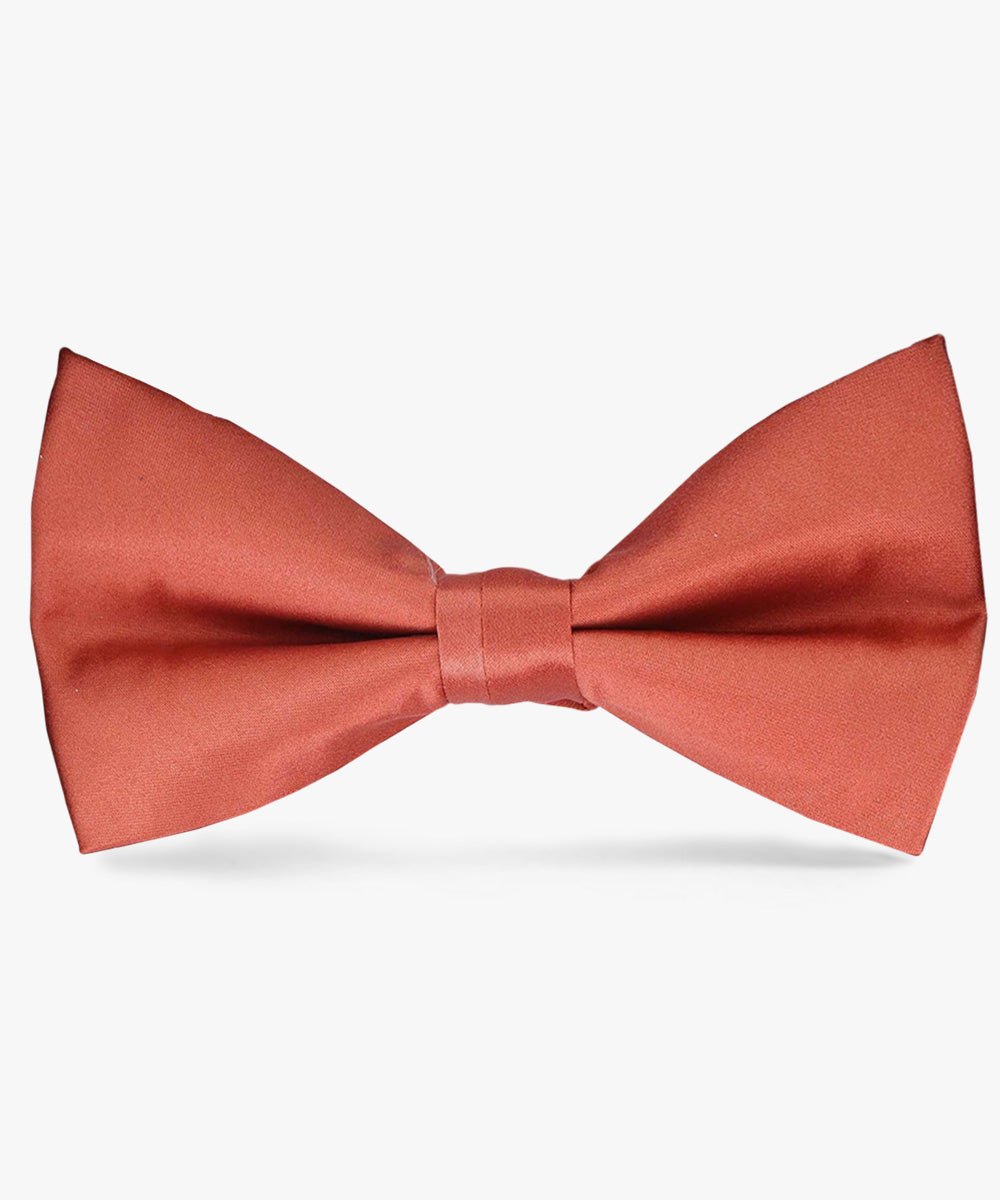 Vittorio Farina Men's Satin Bow Tie in Gift Box - basic - bow - tie - rust - Classy Cufflinks