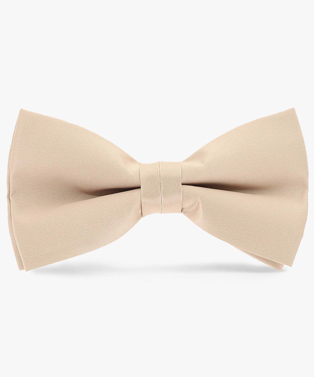 Vittorio Farina Men's Satin Bow Tie in Gift Box - basic - bow - tie - taupe - Classy Cufflinks