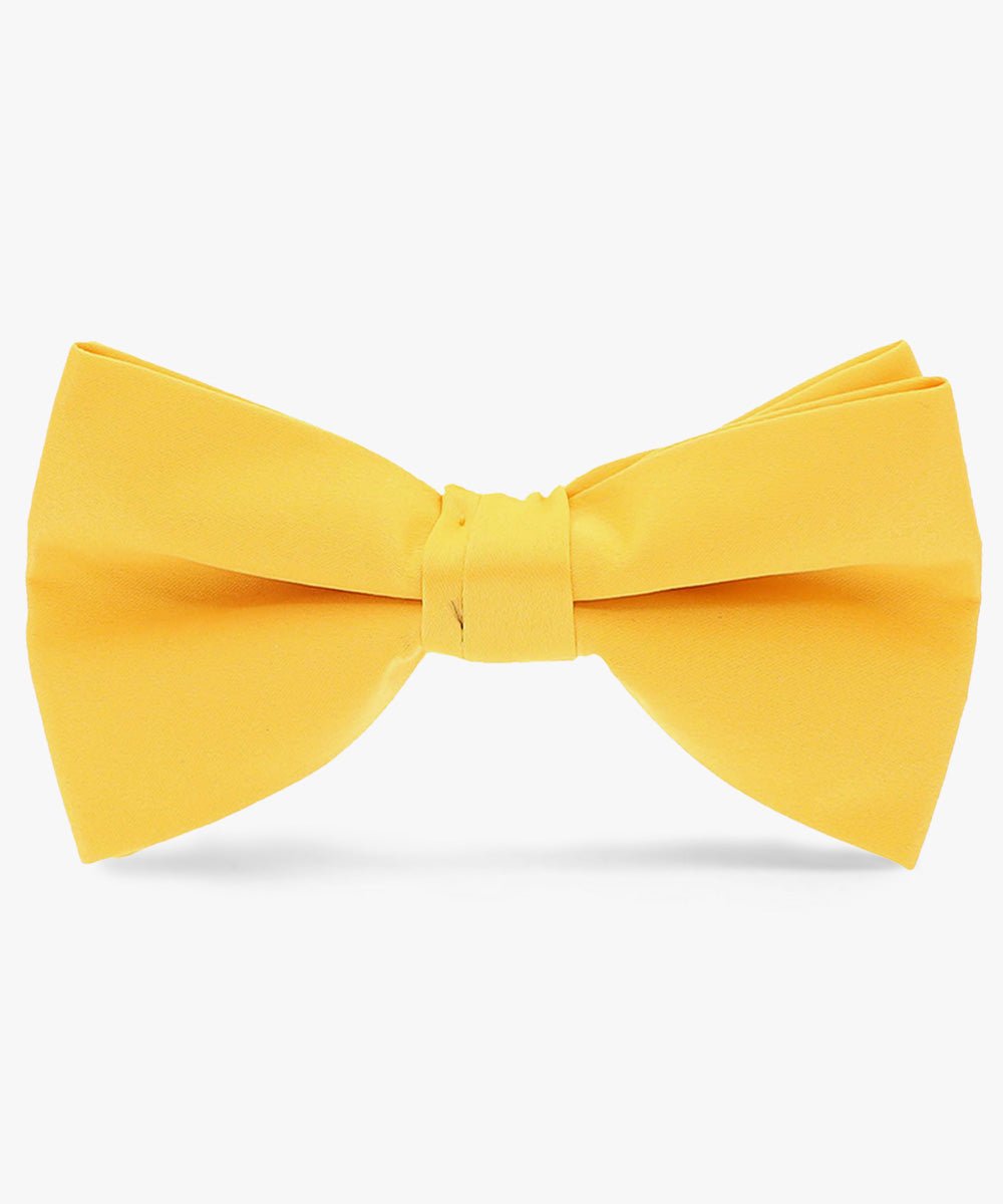 Vittorio Farina Men's Satin Bow Tie in Gift Box - basic - bow - tie - yellow - Classy Cufflinks