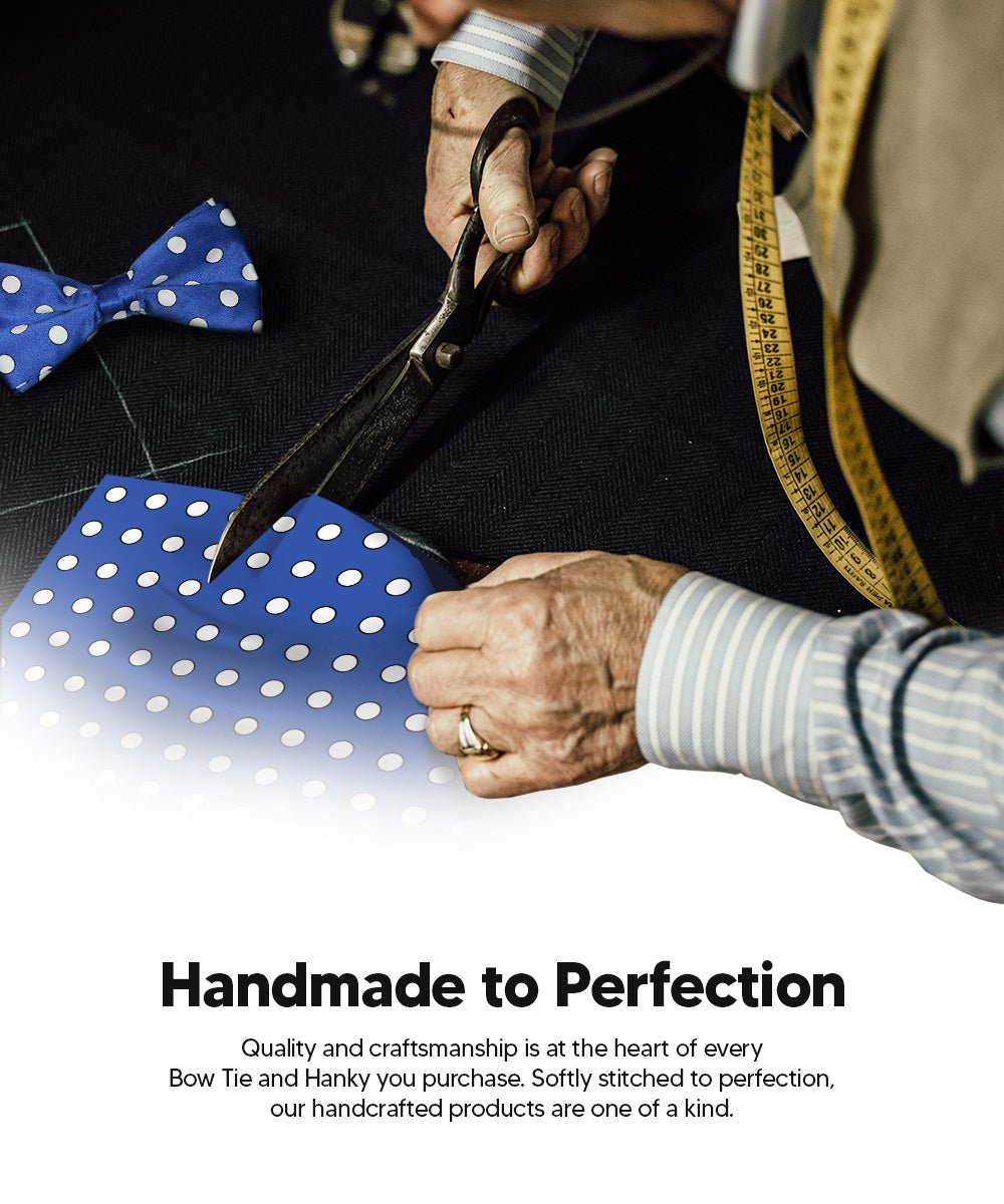 Vittorio Farina Men's Polka Dot Satin Bow Tie &amp; Pocket Square in Gift Box - bh - 0001 - Classy Cufflinks