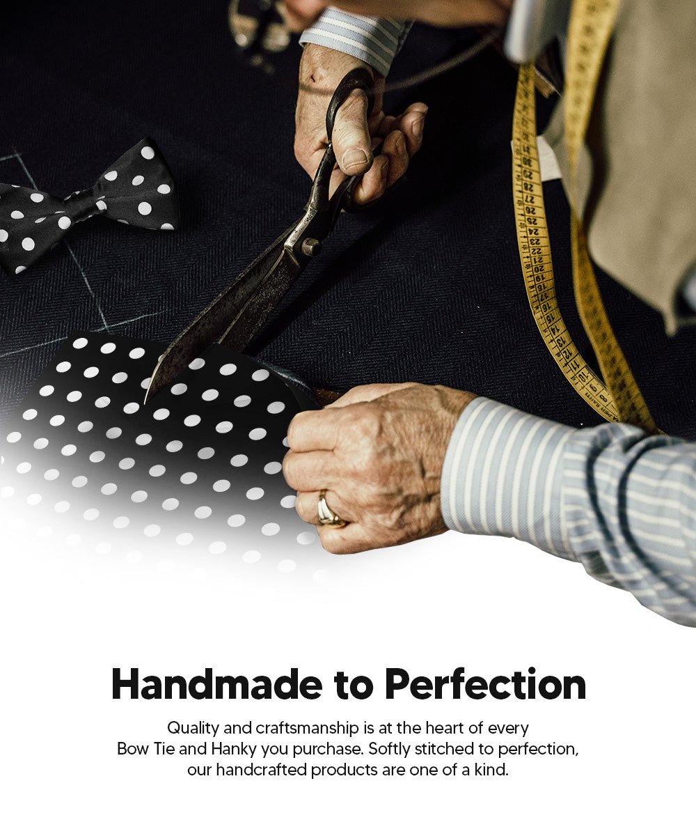 Vittorio Farina Men's Polka Dot Satin Bow Tie &amp; Pocket Square in Gift Box - bh - 0002 - Classy Cufflinks