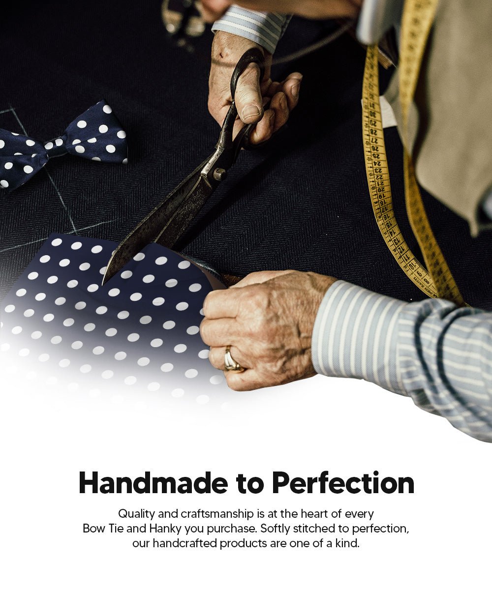 Vittorio Farina Men's Polka Dot Satin Bow Tie &amp; Pocket Square in Gift Box - bh - 0005 - Classy Cufflinks
