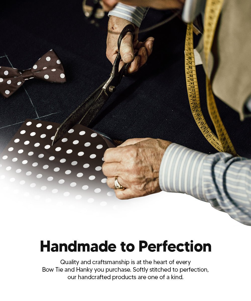 Vittorio Farina Men's Polka Dot Satin Bow Tie &amp; Pocket Square in Gift Box - bh - 0006 - Classy Cufflinks