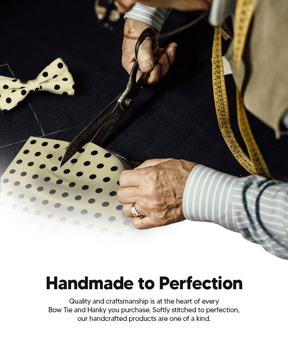 Vittorio Farina Men's Polka Dot Satin Bow Tie &amp; Pocket Square in Gift Box - bh - 0008 - a - Classy Cufflinks