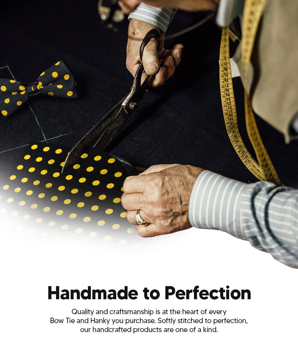 Vittorio Farina Men's Polka Dot Satin Bow Tie &amp; Pocket Square in Gift Box - bh - 0012 - Classy Cufflinks
