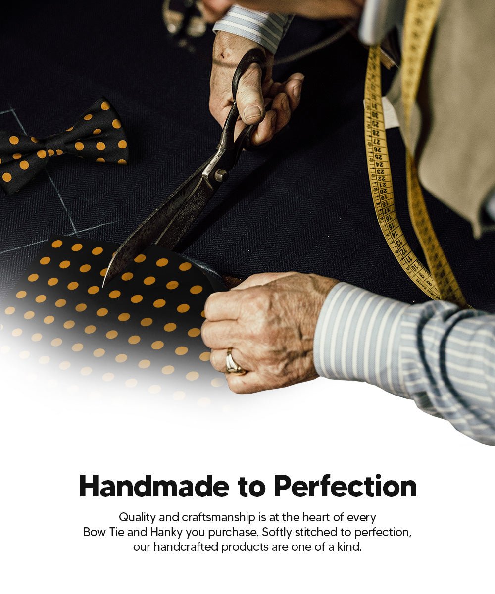 Vittorio Farina Men's Polka Dot Satin Bow Tie &amp; Pocket Square in Gift Box - bh - 0012a - Classy Cufflinks