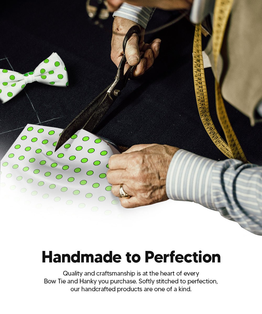 Vittorio Farina Men's Polka Dot Satin Bow Tie & Pocket Square in Gift Box - bh - 0013 - Classy Cufflinks