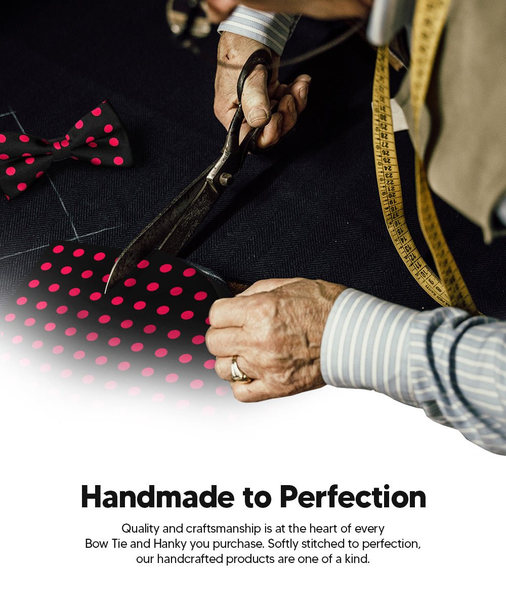 Vittorio Farina Men's Polka Dot Satin Bow Tie &amp; Pocket Square in Gift Box - bh - 0016 - Classy Cufflinks