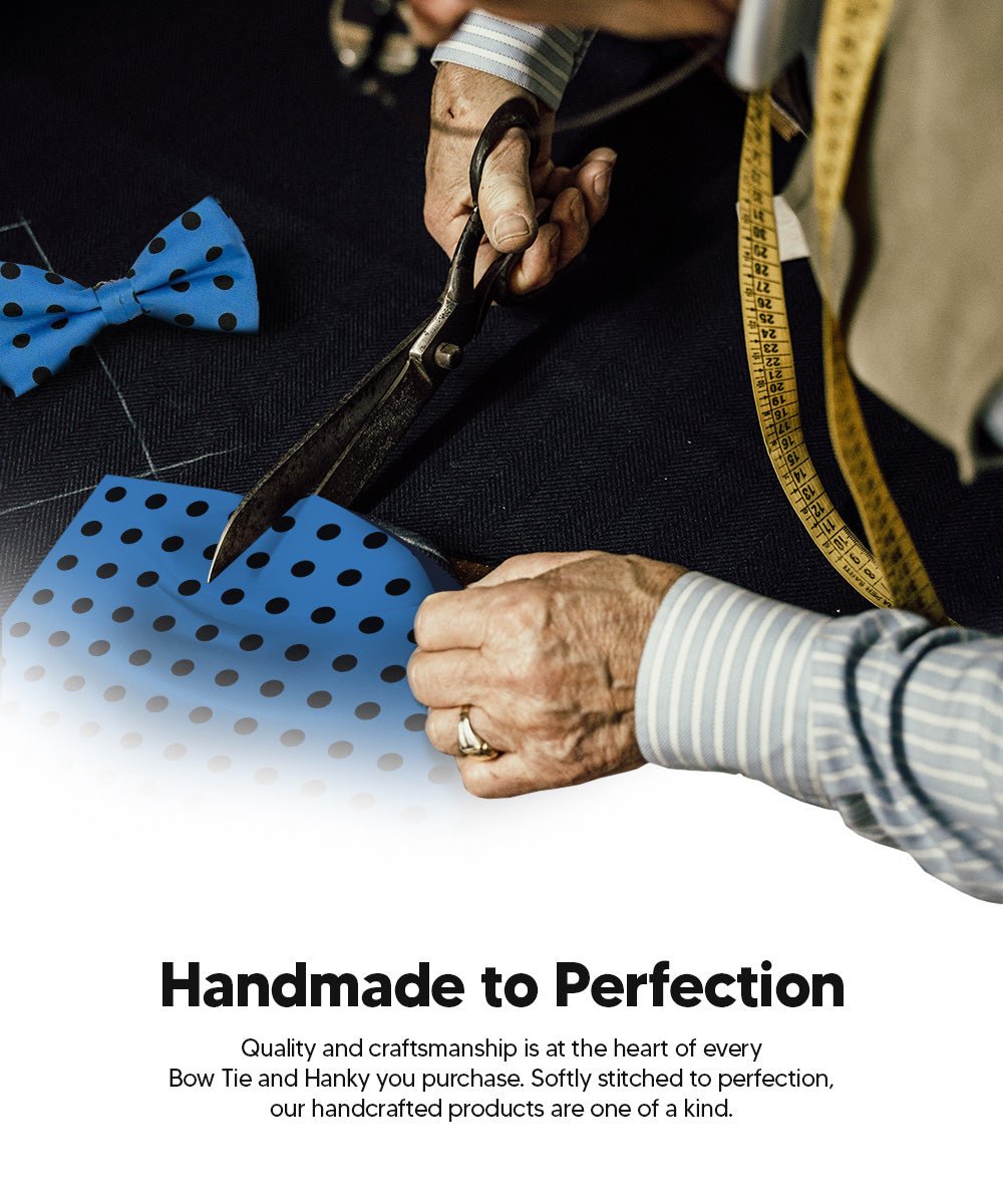 Vittorio Farina Men's Polka Dot Satin Bow Tie & Pocket Square in Gift Box - bh - 0019 - Classy Cufflinks