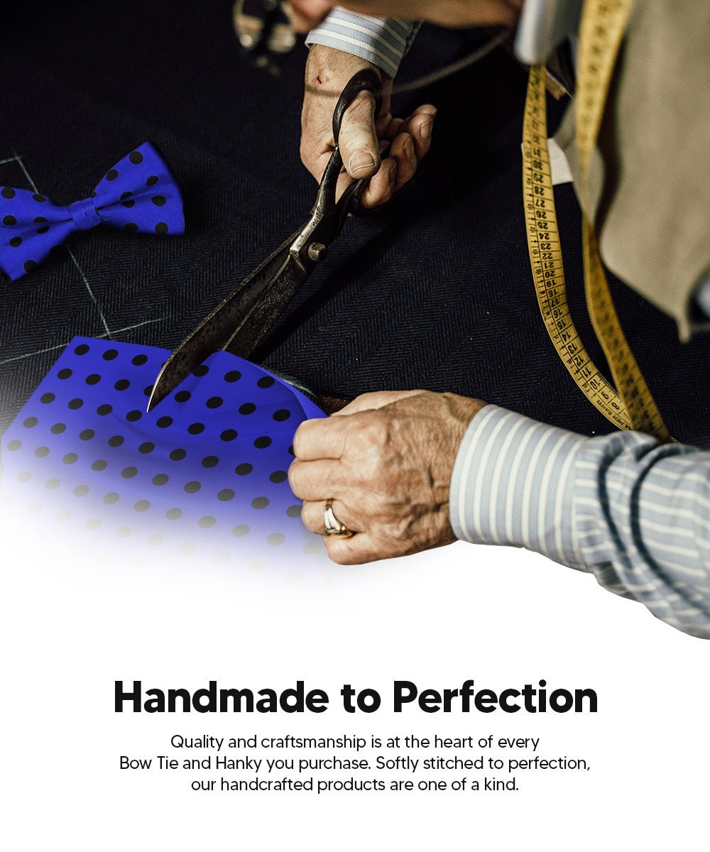 Vittorio Farina Men's Polka Dot Satin Bow Tie &amp; Pocket Square in Gift Box - bh - 0020 - Classy Cufflinks