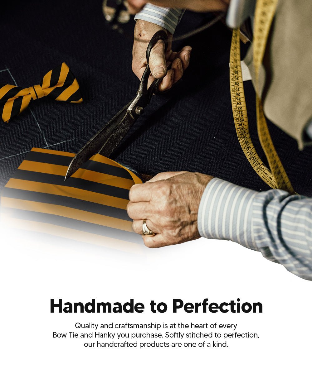 Vittorio Farina Men's Striped Satin Bow Tie &amp; Pocket Square in Gift Box - bh - 1552 - Classy Cufflinks