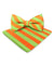 Vittorio Farina Men's Striped Satin Bow Tie & Pocket Square in Gift Box - bh - 1582 - Classy Cufflinks