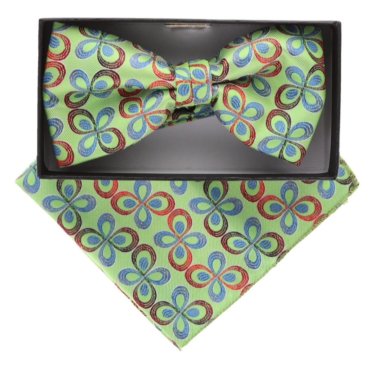 Vittorio Farina Floral Designer Bow Tie &amp; Pocket Square - BH-21007 - Classy Cufflinks
