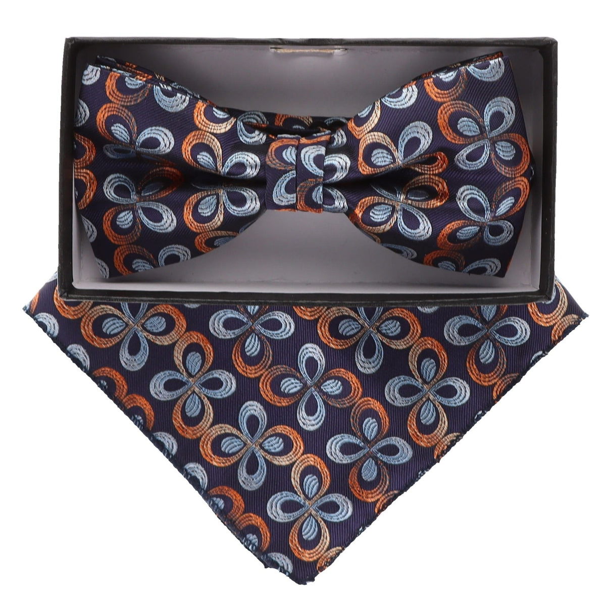 Vittorio Farina Floral Designer Bow Tie &amp; Pocket Square - BH-21008 - Classy Cufflinks