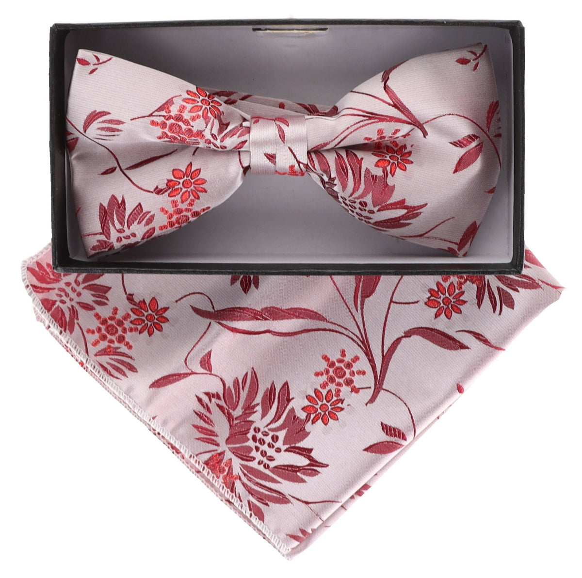 Vittorio Farina Floral Designer Bow Tie &amp; Pocket Square - BH-21009 - Classy Cufflinks
