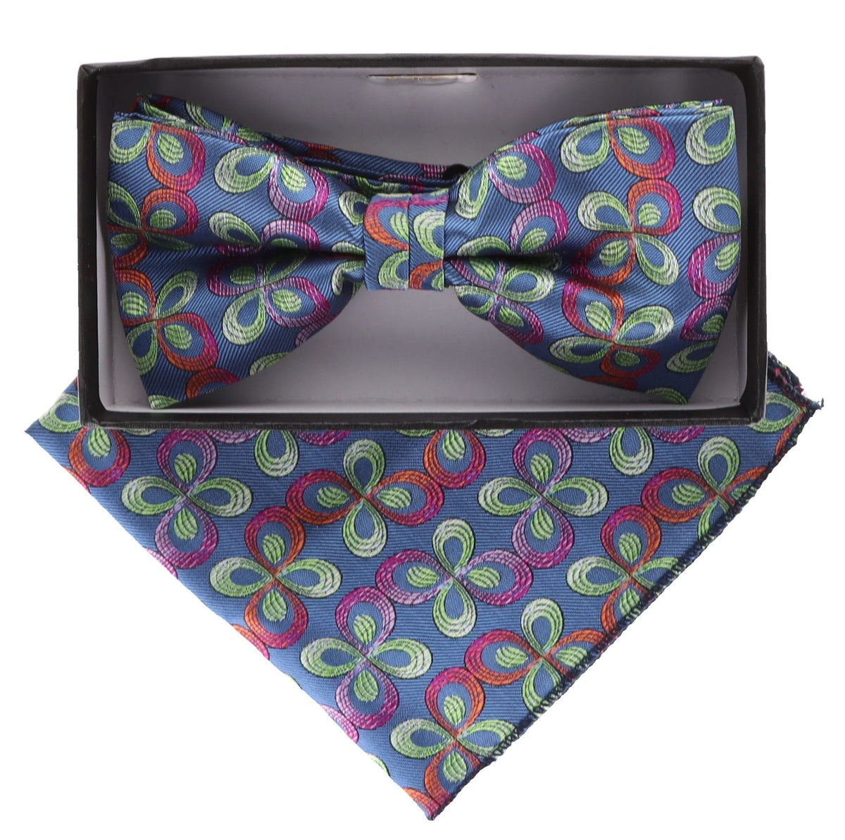 Vittorio Farina Floral Designer Bow Tie &amp; Pocket Square - BH-21009 - Classy Cufflinks