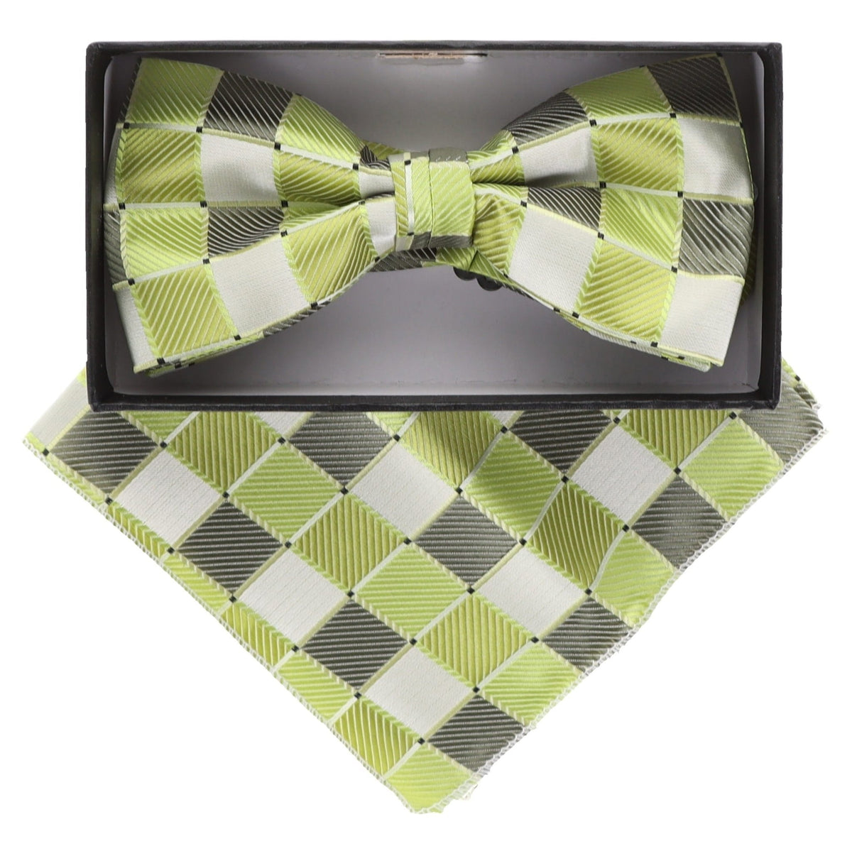 Vittorio Farina Geometric Designer Bow Tie &amp; Pocket Square - BH-21012 - Classy Cufflinks