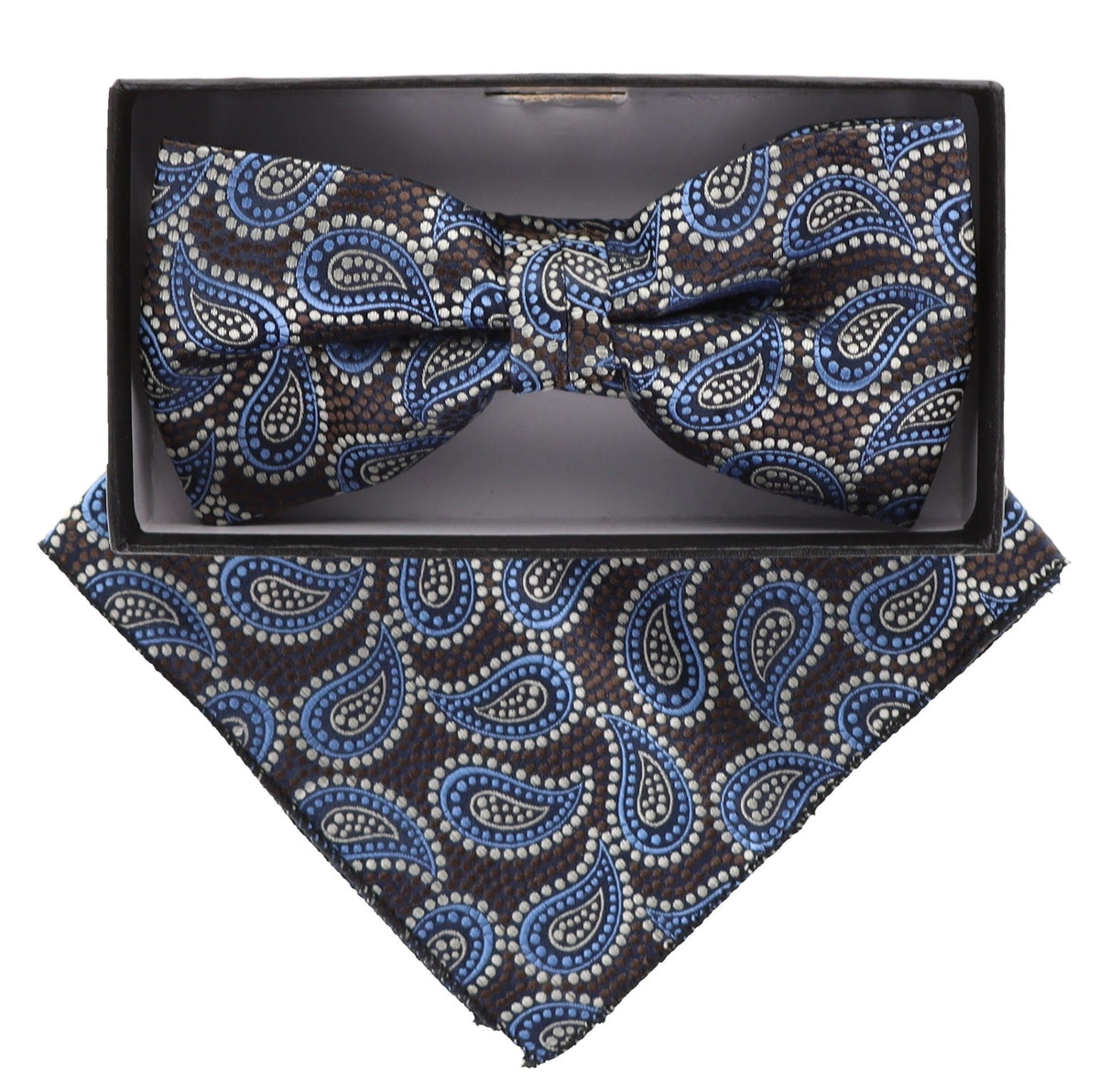 Vittorio Farina Paisley Designer Bow Tie &amp; Pocket Square - BH-21036 - Classy Cufflinks
