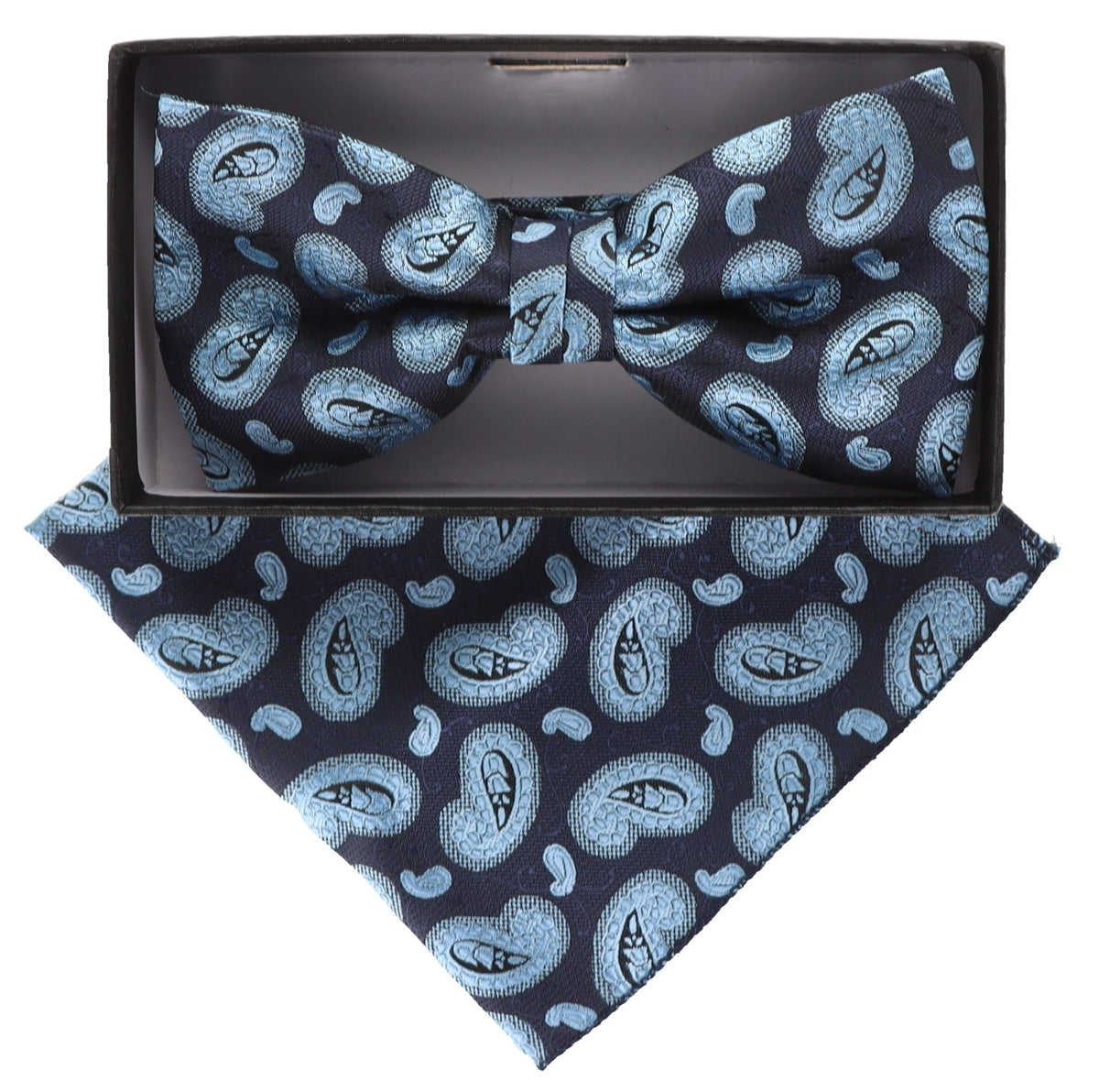 Vittorio Farina Paisley Designer Bow Tie &amp; Pocket Square - BH-21039 - Classy Cufflinks