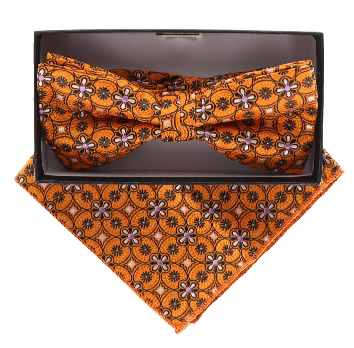 Vittorio Farina Paisley Designer Bow Tie &amp; Pocket Square - BH-21039 - Classy Cufflinks