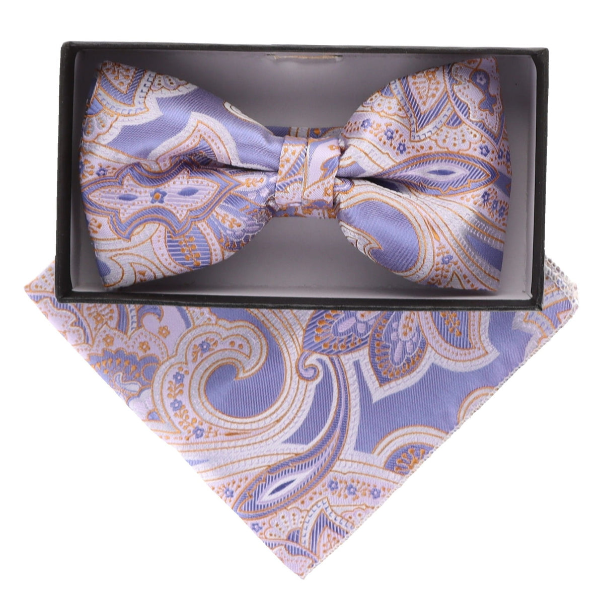 Vittorio Farina Paisley Designer Bow Tie &amp; Pocket Square - BH-21045 - Classy Cufflinks