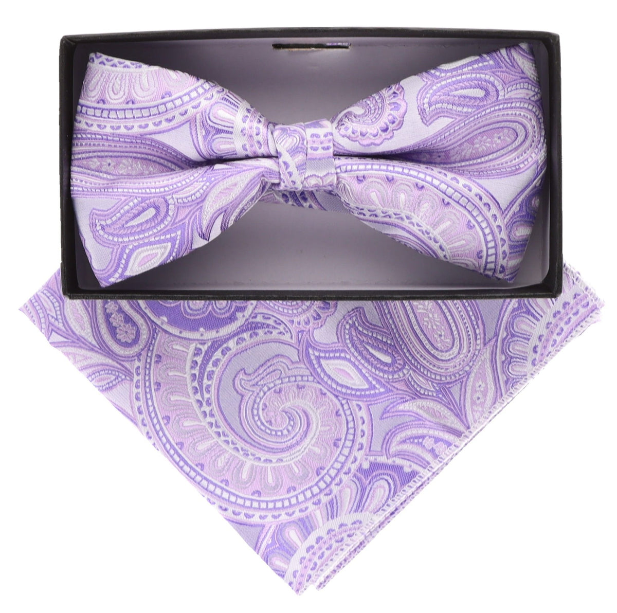 Vittorio Farina Paisley Designer Bow Tie &amp; Pocket Square - BH-21046 - Classy Cufflinks