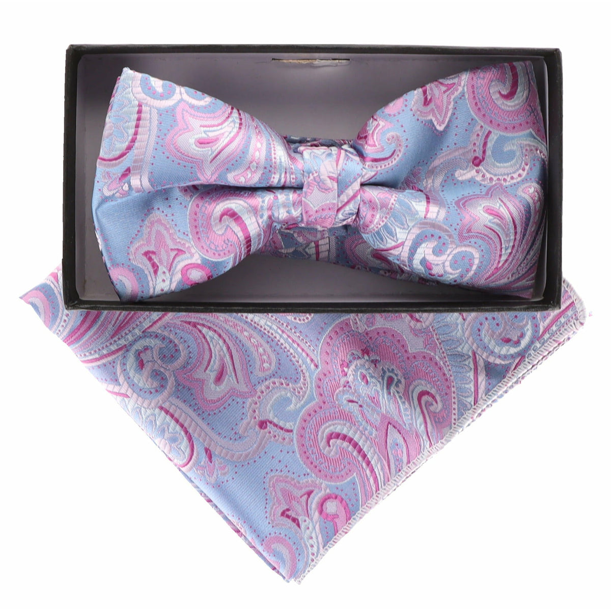 Vittorio Farina Paisley Designer Bow Tie &amp; Pocket Square - BH-21054 - Classy Cufflinks