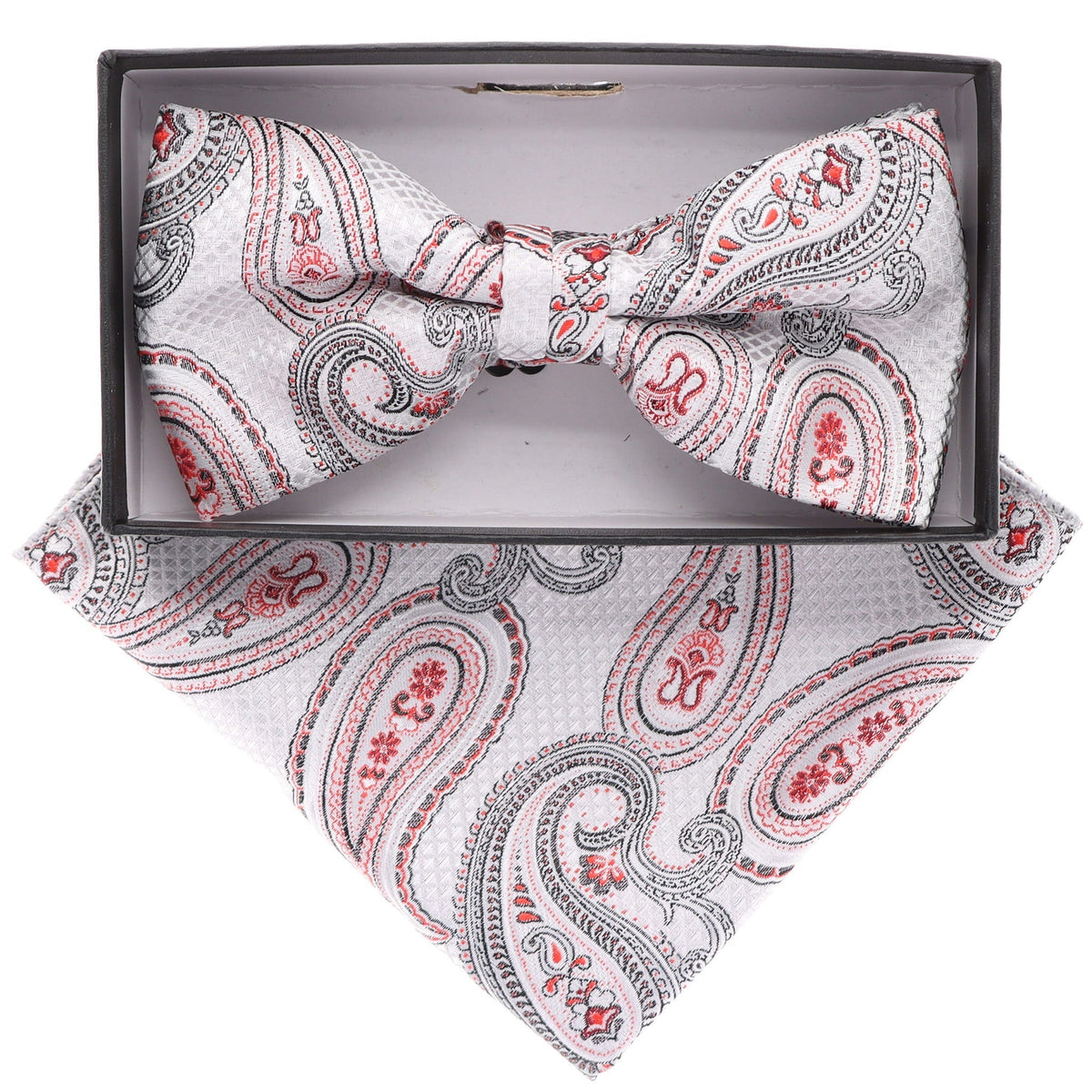 Vittorio Farina Paisley Designer Bow Tie &amp; Pocket Square - BH-21064 - Classy Cufflinks