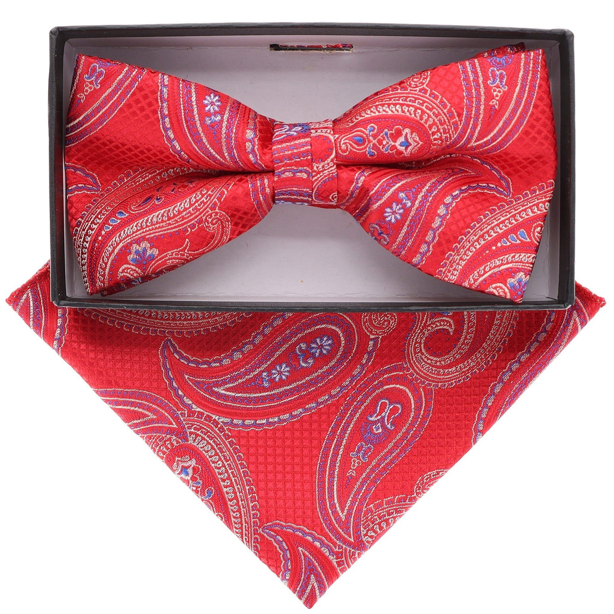 Vittorio Farina Paisley Designer Bow Tie &amp; Pocket Square - BH-21065 - Classy Cufflinks