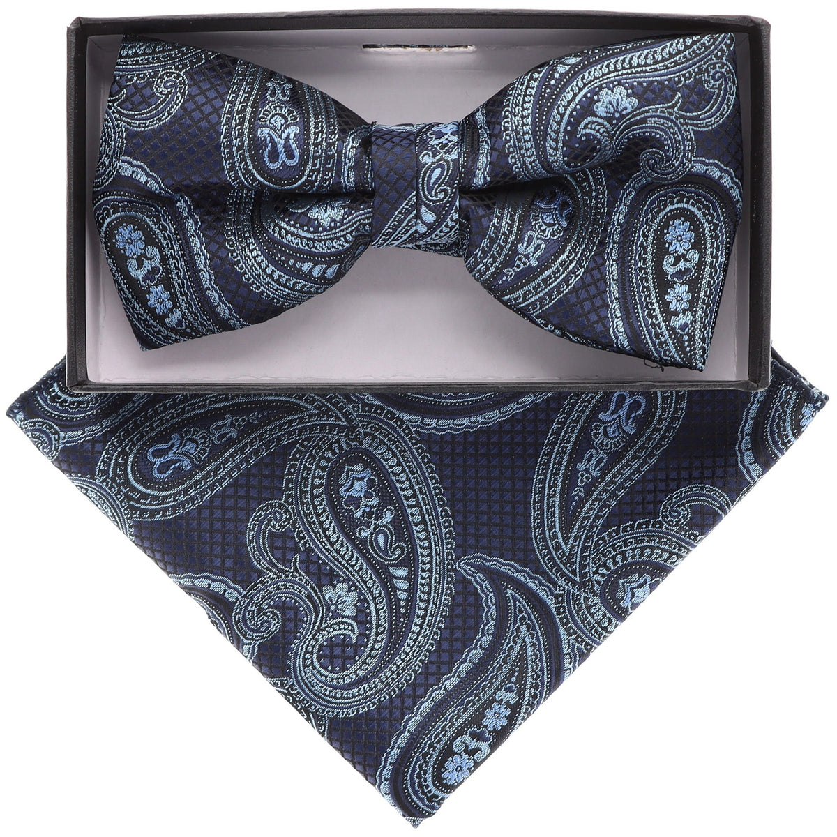 Vittorio Farina Paisley Designer Bow Tie &amp; Pocket Square - BH-21066 - Classy Cufflinks