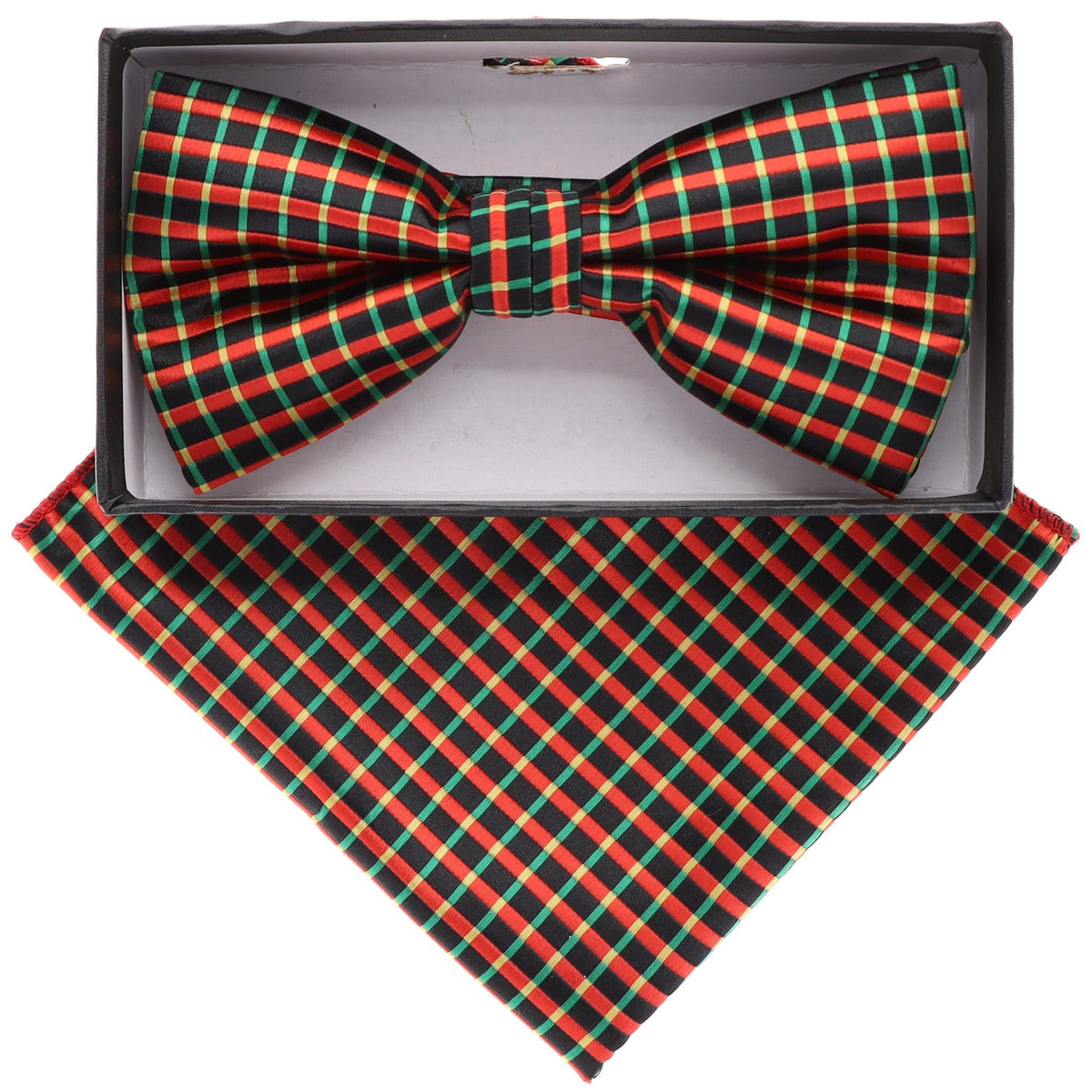 Vittorio Farina Geometric Designer Bow Tie &amp; Pocket Square - BH-21067 - Classy Cufflinks
