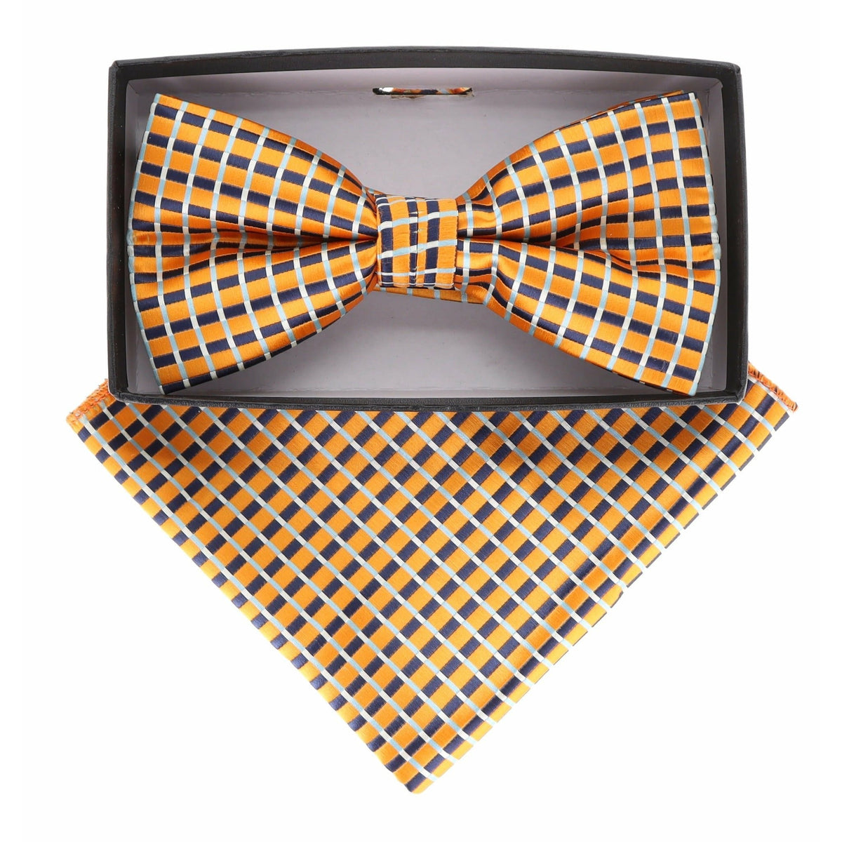Vittorio Farina Geometric Designer Bow Tie &amp; Pocket Square - BH-21068 - Classy Cufflinks