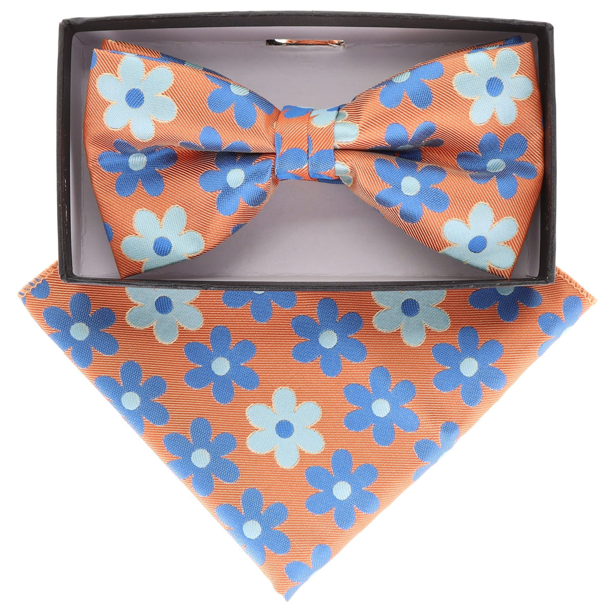 Vittorio Farina Floral Designer Bow Tie &amp; Pocket Square - BH-21079 - Classy Cufflinks