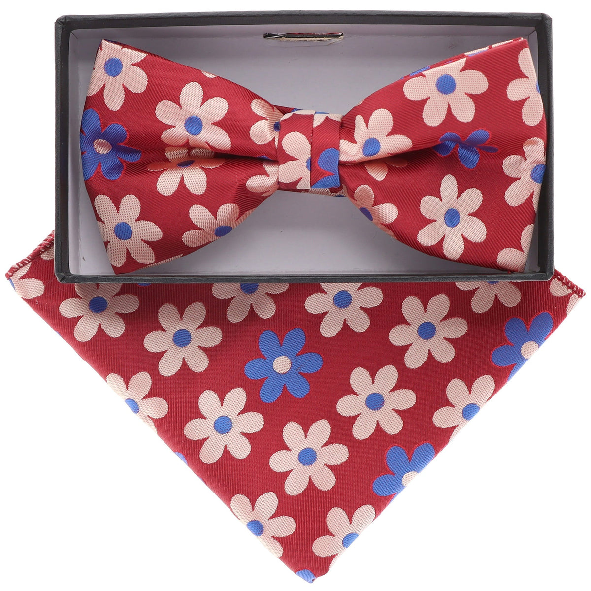 Vittorio Farina Floral Designer Bow Tie &amp; Pocket Square - BH-21080 - Classy Cufflinks