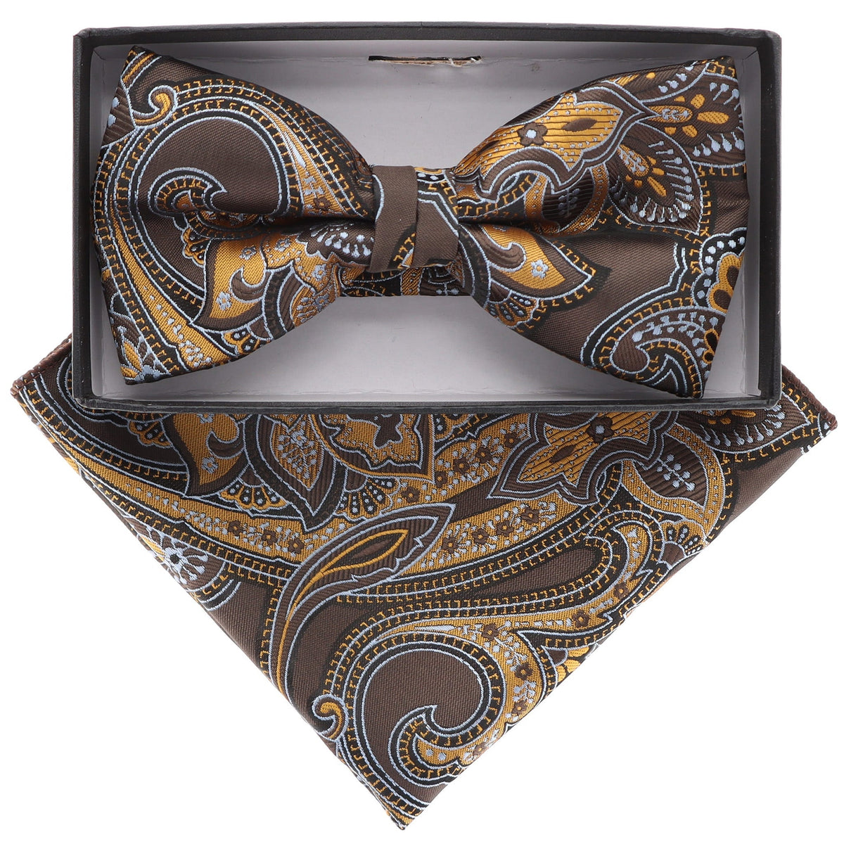 Vittorio Farina Paisley Designer Bow Tie &amp; Pocket Square - BH-21083 - Classy Cufflinks