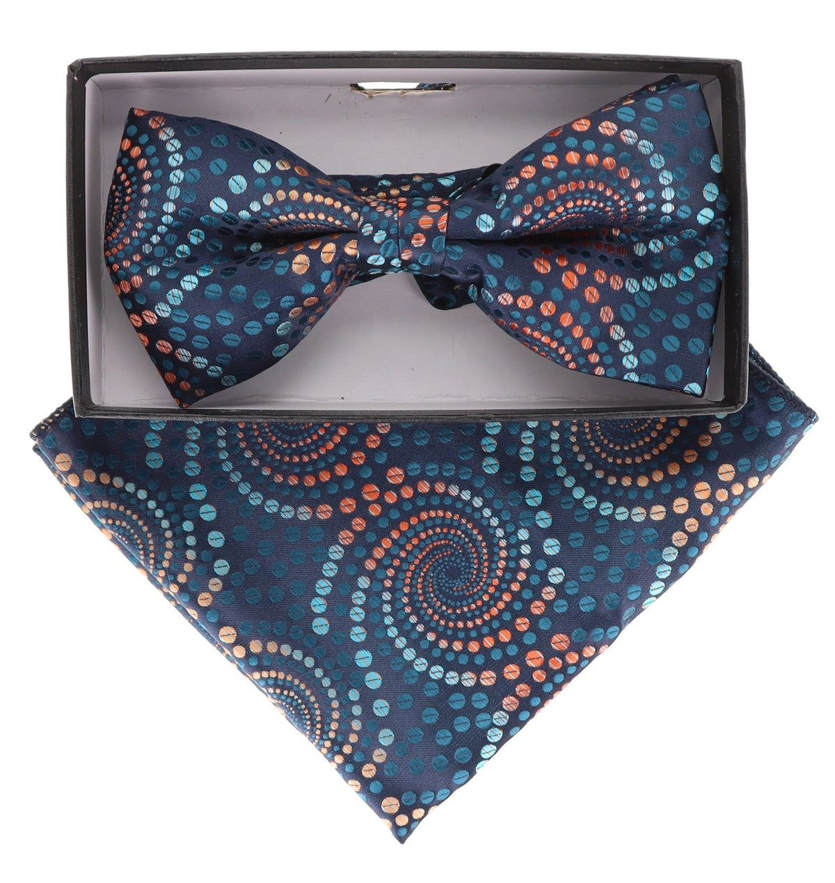 Vittorio Farina Geometric Designer Bow Tie &amp; Pocket Square - BH-21088 - Classy Cufflinks