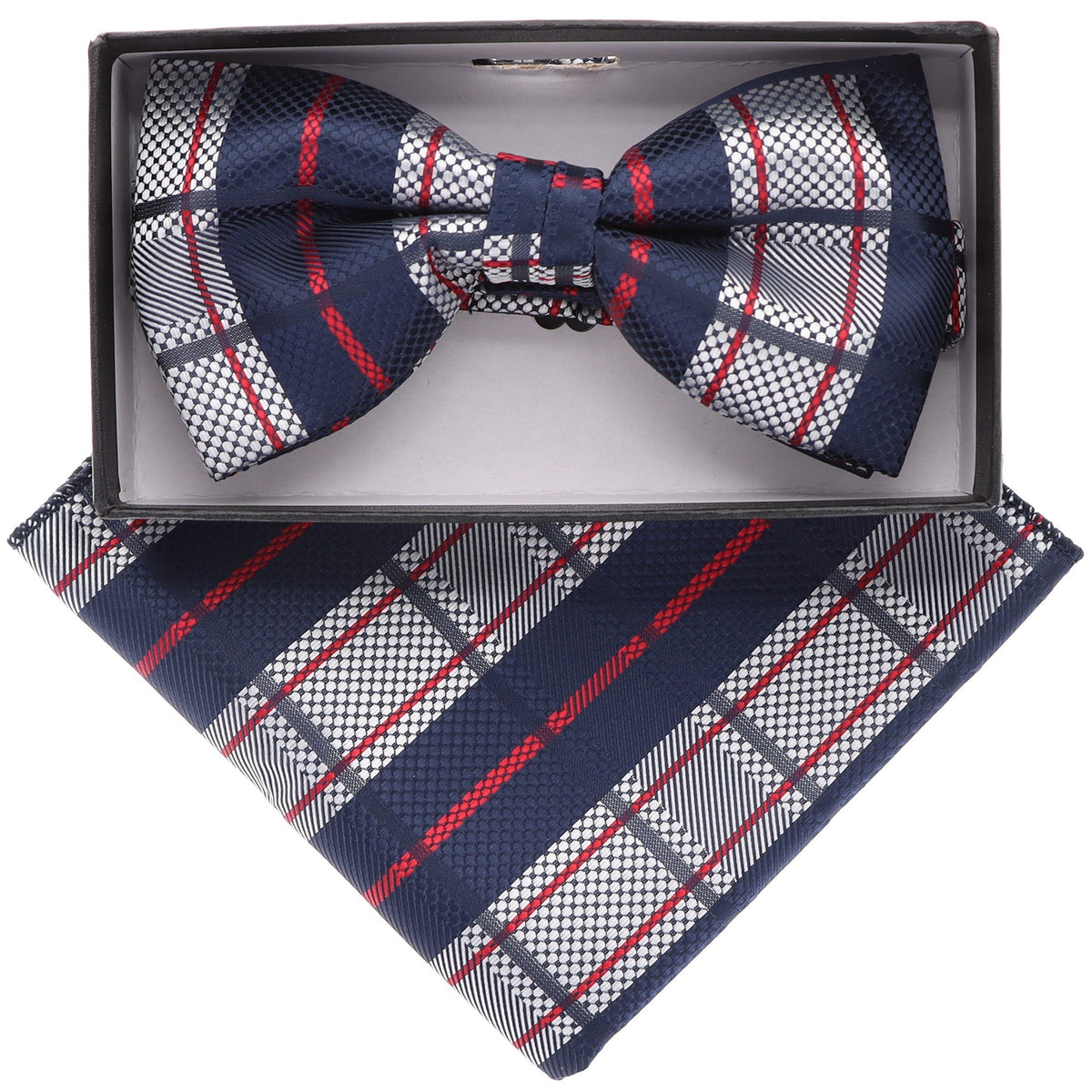 Vittorio Farina Geometric Designer Bow Tie &amp; Pocket Square - BH-21090 - Classy Cufflinks