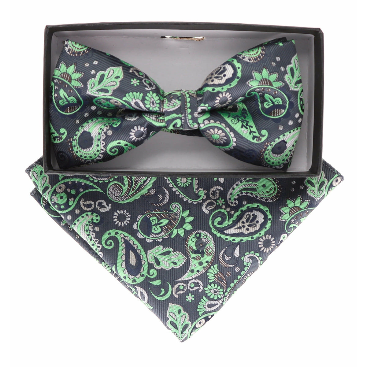 Vittorio Farina Paisley Designer Bow Tie &amp; Pocket Square - BH-21092 - Classy Cufflinks