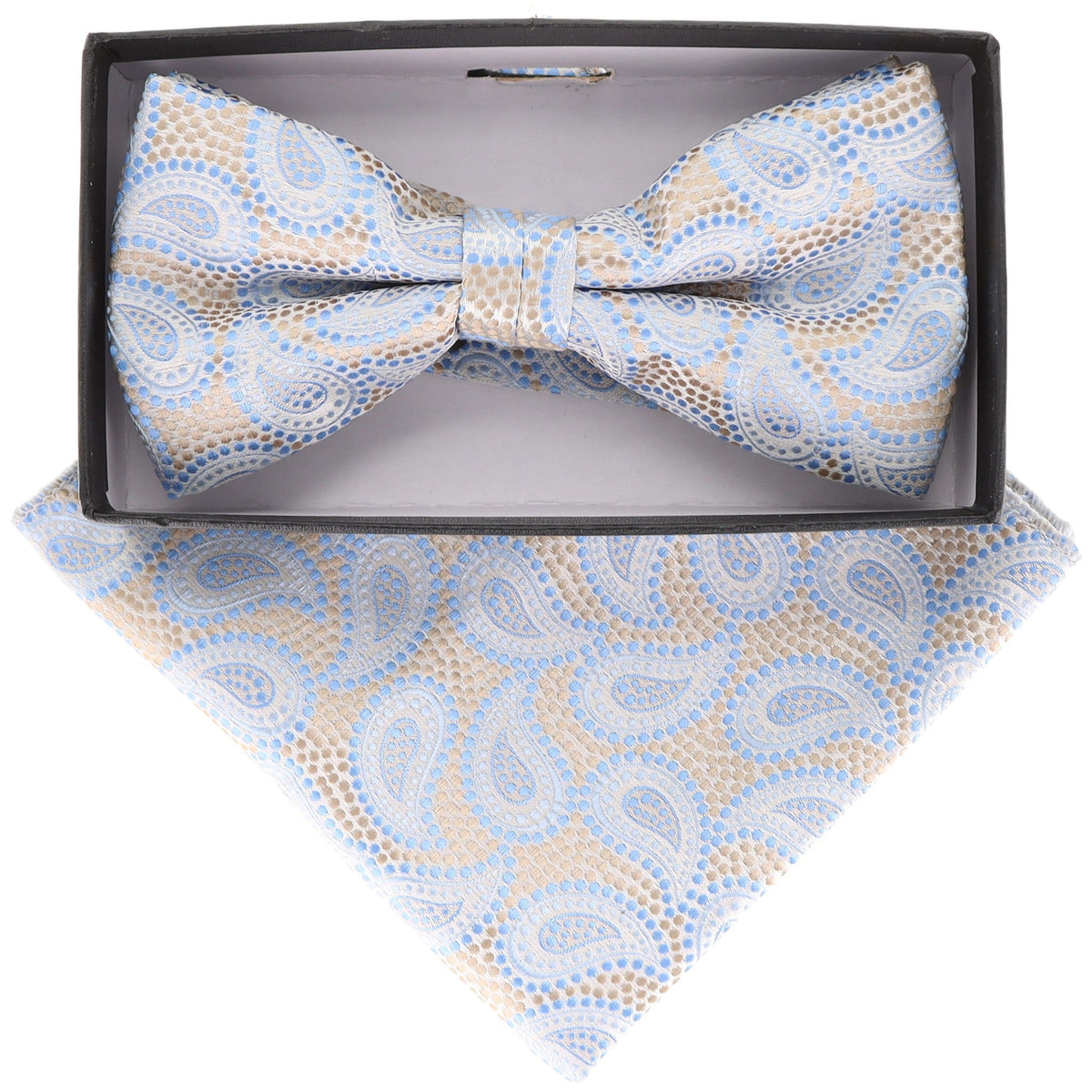 Vittorio Farina Paisley Designer Bow Tie &amp; Pocket Square - BH-21114 - Classy Cufflinks