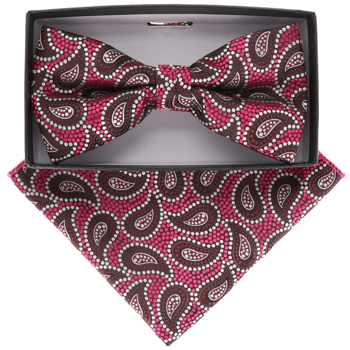 Vittorio Farina Paisley Designer Bow Tie &amp; Pocket Square - BH-21116 - Classy Cufflinks