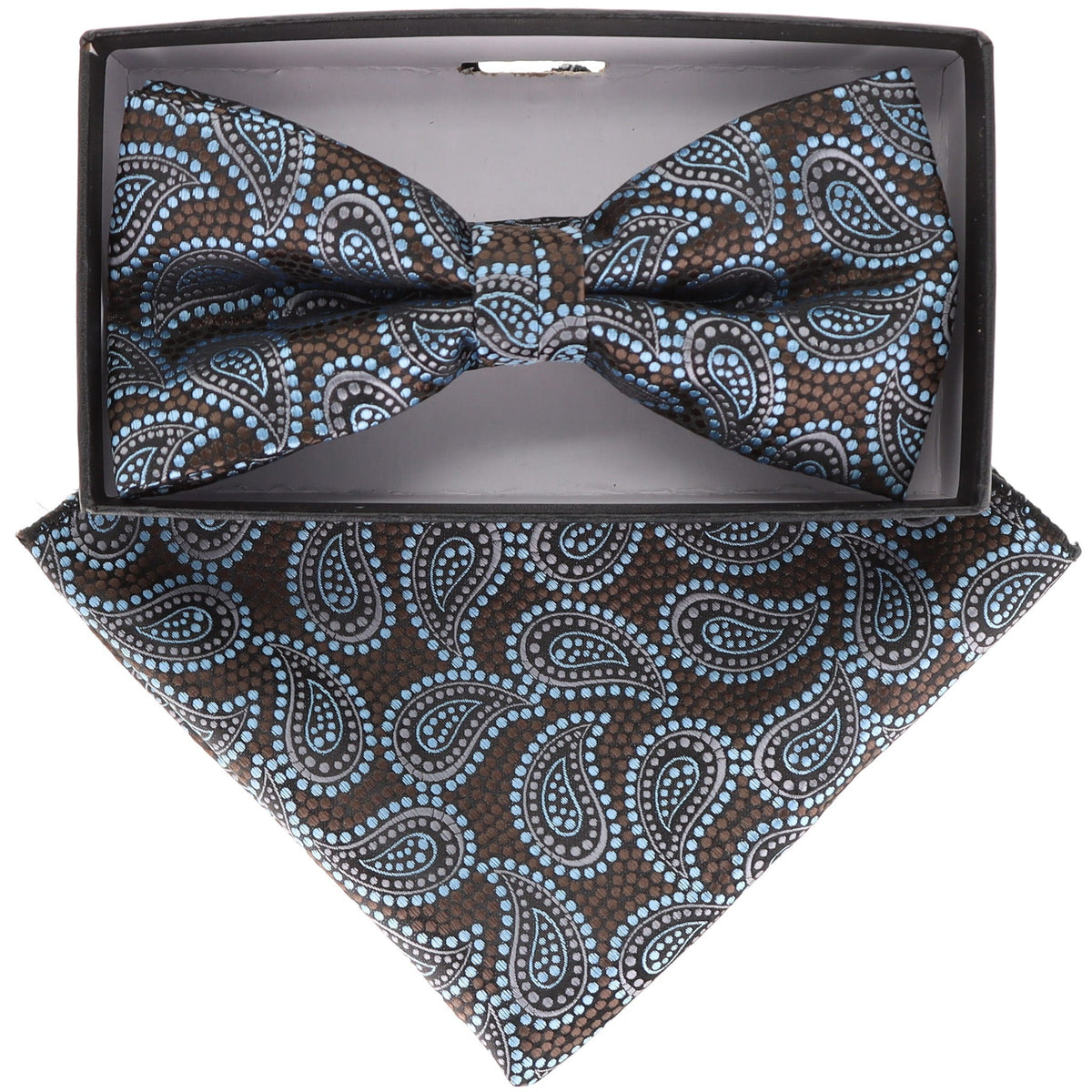 Vittorio Farina Paisley Designer Bow Tie &amp; Pocket Square - BH-21117 - Classy Cufflinks