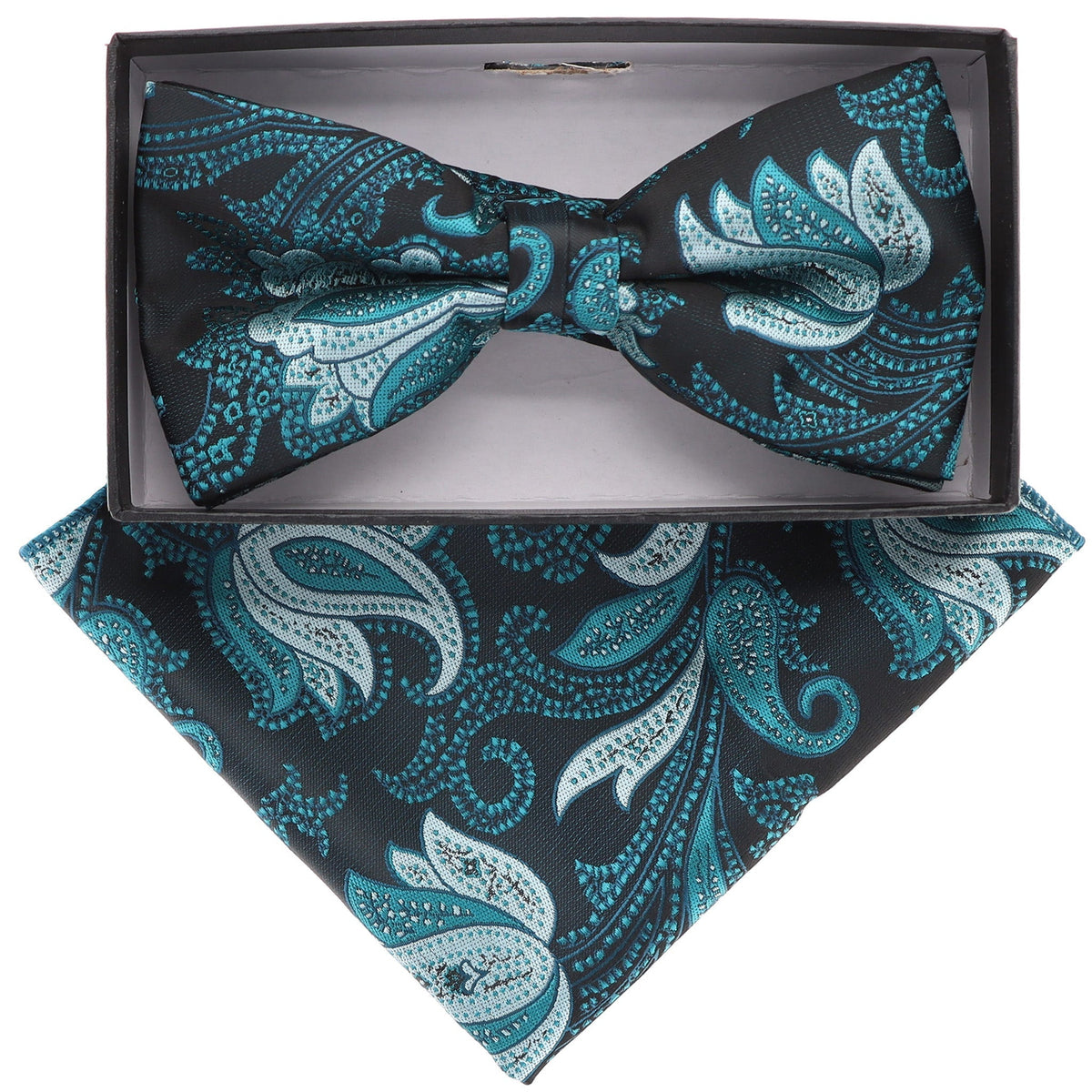 Vittorio Farina Floral Designer Bow Tie &amp; Pocket Square - BH-21127 - Classy Cufflinks