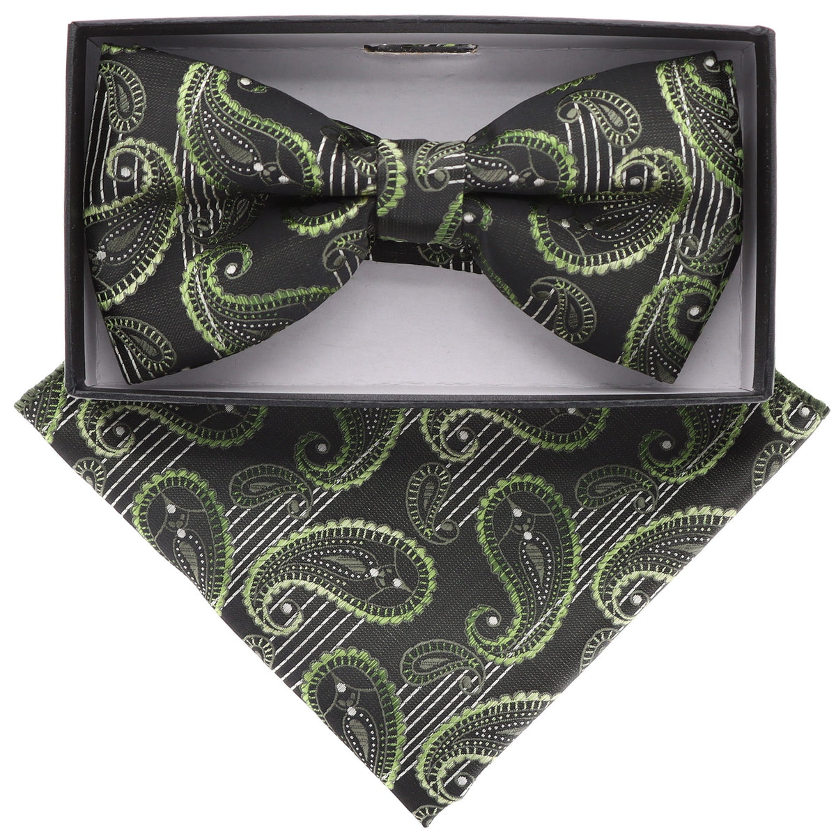 Vittorio Farina Paisley Designer Bow Tie &amp; Pocket Square - BH-21131 - Classy Cufflinks